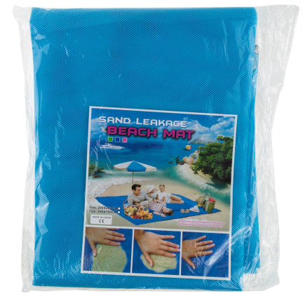TG64477 MATA PLAŻOWA KOC PIKNIKOWY NA PLAŻĘ XXL 200x150 SAND FREE z haczykami