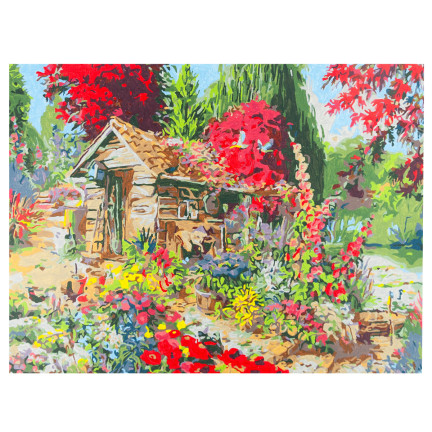 TG64616-3 OBRAZ DO MALOWANIA PO NUMERACH BEZ RAMY 30x40 WIEJSKI DOMEK