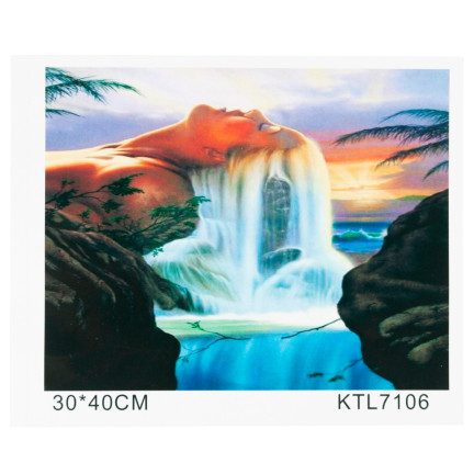 TG64616-4 OBRAZ DO MALOWANIA PO NUMERACH BEZ RAMY 30x40 MITYCZNY WODOSPAD