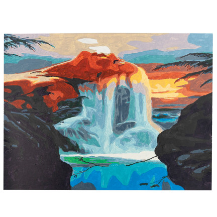 TG64616-4 OBRAZ DO MALOWANIA PO NUMERACH BEZ RAMY 30x40 MITYCZNY WODOSPAD