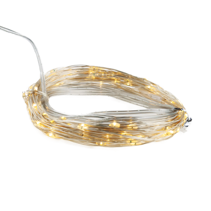 TG64619 LAMPKI SOLARNE NA DRUCIKU CIEPŁE BIAŁE OGRODOWE BALKONOWE 100 LED DEKORACYJNE