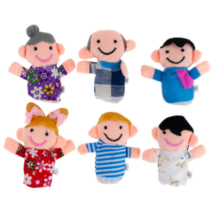 TG64628 PACYNKI PLUSZOWE PALCZATKI 6SZT. RODZINA TEATRZYK ZESTAW KUKIEŁEK NA PALCE