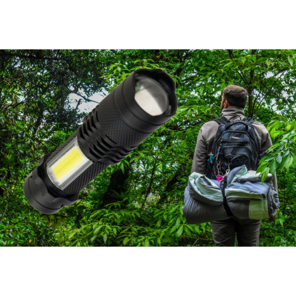 TG64636 LATARKA TAKTYCZNA LED ZOOM CREE DIODA Q5 z USB + etui