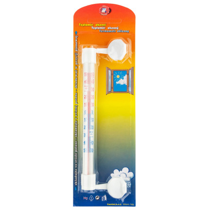 TG64645 TERMOMETR ZAOKIENNY ZEWNĘTRZNY BIAŁY PRZYKLEJANY