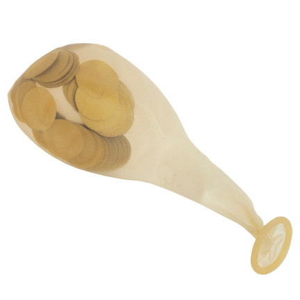 TG66226-1 BALONY ZE ZŁOTYM KONFETTI 100SZT PRZEZROCZYSTE URODZINY ŚLUB WESELE