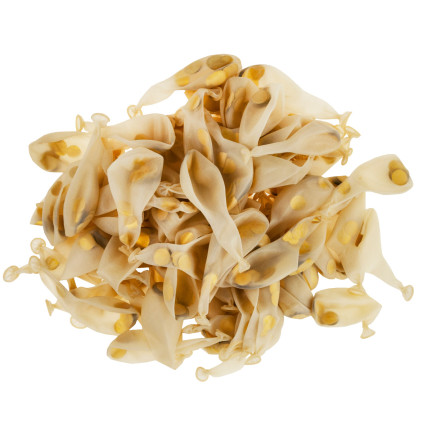 TG66226-1 BALONY ZE ZŁOTYM KONFETTI 100SZT PRZEZROCZYSTE URODZINY ŚLUB WESELE