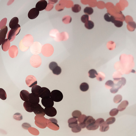 TG66226-2 BALONY Z KONFETTI 100 PRZEZROCZYSTE CONFETTI ROSE RÓŻOWE URODZINY ŚLUB