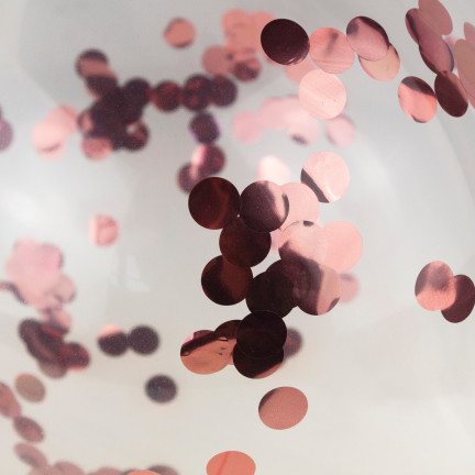 TG66226-2 BALONY Z KONFETTI 100 PRZEZROCZYSTE CONFETTI ROSE RÓŻOWE URODZINY ŚLUB