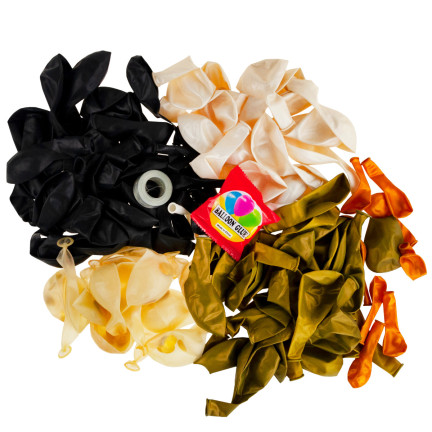 TG66228 GIRLANDA BALONOWA 120SZT KONFETTI ZŁOTA CZARNA 5m URODZINY PANIEŃSKI ŚLUB