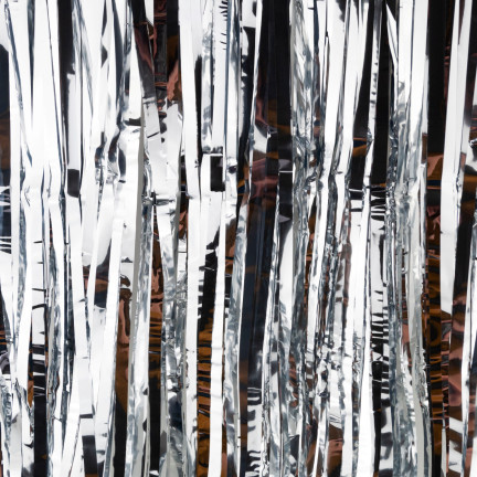 TG66229-1 KURTYNA FOLIOWA SREBRNA DEKORACYJNA URODZINY ŚLUB