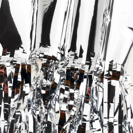 TG66229-1 KURTYNA FOLIOWA SREBRNA DEKORACYJNA URODZINY ŚLUB