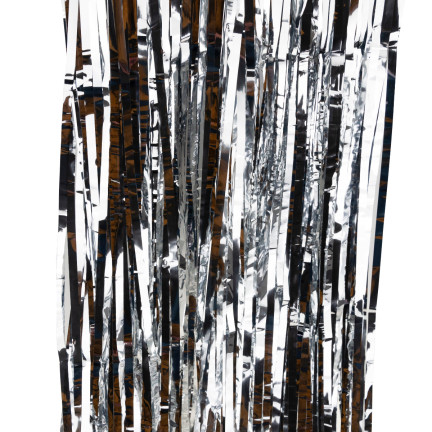 TG66229-1 KURTYNA FOLIOWA SREBRNA DEKORACYJNA URODZINY ŚLUB