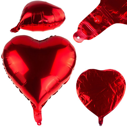 TG66235-2  BALON FOLIOWY SERCE CZERWONY SERDUSZKO NA HEL