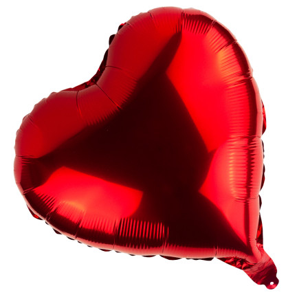 TG66235-2  BALON FOLIOWY SERCE CZERWONY SERDUSZKO NA HEL