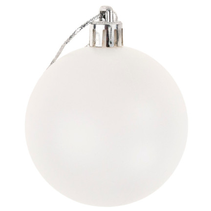 TG66272-1 BOMBKI CHOINKOWE białe ZESTAW XXL 100szt WZORY bombka BOMBEK 6/4/3cm