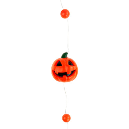 Girlanda dynie Halloween, pomarańczowy, świecący łańcuch led, w dynie, 5szt., długość 110cm