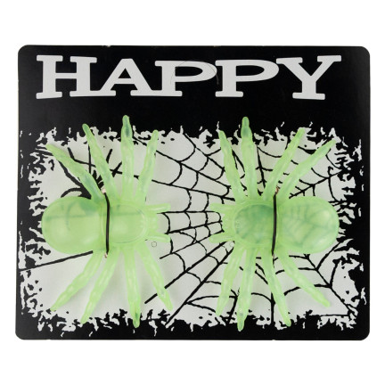 Sztuczne pająki, fluorescencyjne, świecące w ciemności, dekoracje Halloween, zestaw 4szt.