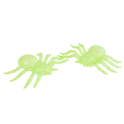 Sztuczne pająki, fluorescencyjne, świecące w ciemności, dekoracje Halloween, zestaw 4szt.