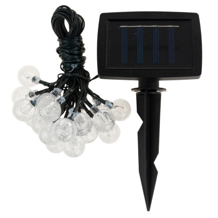 Girlanda solarna, lampki solarne, zimne białe, łańcuch 20led, 5m