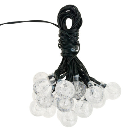 Girlanda solarna, lampki solarne, zimne białe, łańcuch 20led, 5m