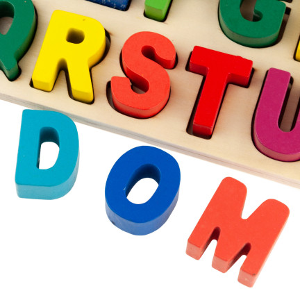 TG67011 DREWNIANA UKŁADANKA SORTER MONTESSORI ALFABET CYFRY NAUKA