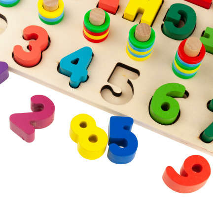 TG67011 DREWNIANA UKŁADANKA SORTER MONTESSORI ALFABET CYFRY NAUKA