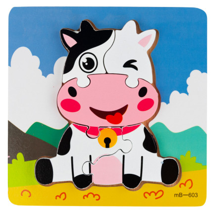 TG67017 UKŁADANKA DREWNIANA PUZZLE KRÓWKA EDUKACYJNA KLOCKI