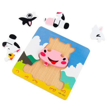 TG67017 UKŁADANKA DREWNIANA PUZZLE KRÓWKA EDUKACYJNA KLOCKI