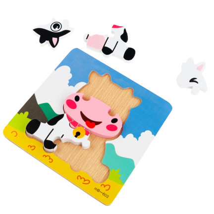 TG67017 UKŁADANKA DREWNIANA PUZZLE KRÓWKA EDUKACYJNA KLOCKI