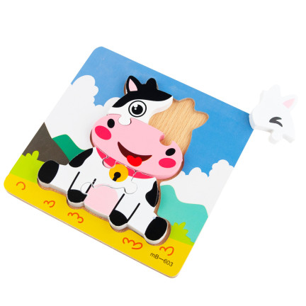 TG67017 UKŁADANKA DREWNIANA PUZZLE KRÓWKA EDUKACYJNA KLOCKI