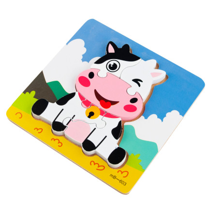 TG67017 UKŁADANKA DREWNIANA PUZZLE KRÓWKA EDUKACYJNA KLOCKI