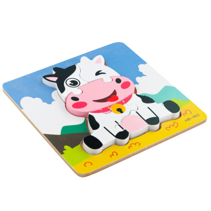 TG67017 UKŁADANKA DREWNIANA PUZZLE KRÓWKA EDUKACYJNA KLOCKI