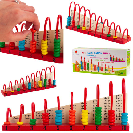 TG67018 LICZYDŁO DO NAUKI LICZENIA TRADYCYJE KORALIKI DREWNIANE MONTESSORI