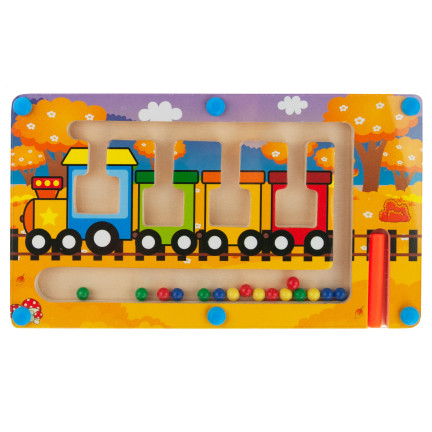 TG67022 DREWNIANY MAGNETYCZNY LABIRYNT POCIĄG MONTESSORI