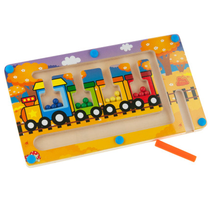 TG67022 DREWNIANY MAGNETYCZNY LABIRYNT POCIĄG MONTESSORI