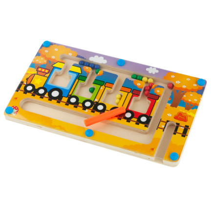 TG67022 DREWNIANY MAGNETYCZNY LABIRYNT POCIĄG MONTESSORI