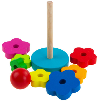 TG67026 PIRAMIDKA SORTER Montessori WIEŻA KLOCKI DREWNIANE UKŁADANKA
