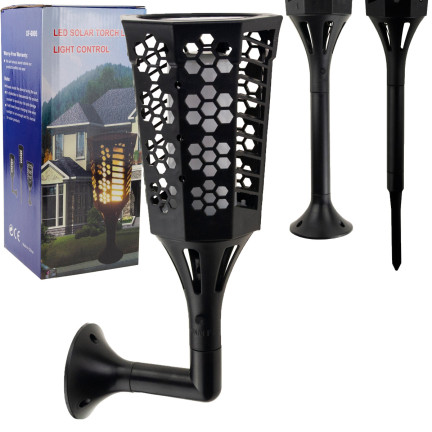 TG67269 LAMPA SOLARNA pochodnia LED 3w1 WBIJANA KINKIET LATARNIA LATARENKA STOJĄCA