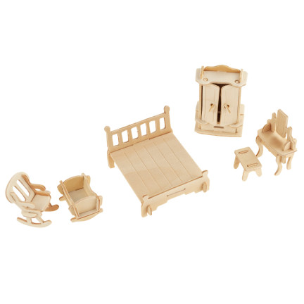 TG67315 MEBELKI DREWNIANE DO DOMKU DLA LALEK MEBLE 34 szt