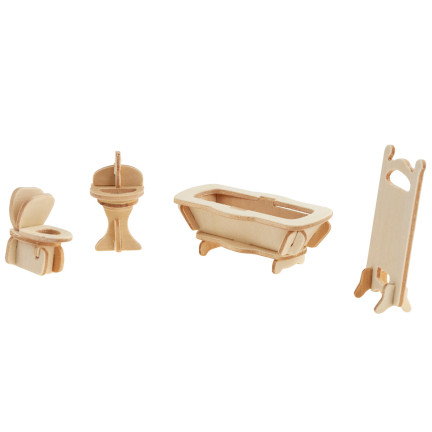 TG67315 MEBELKI DREWNIANE DO DOMKU DLA LALEK MEBLE 34 szt