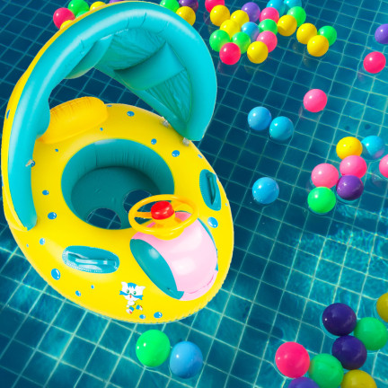 TG67350 DMUCHANE KOŁO PONTON DLA DZIECI Z KIEROWNICĄ DASZKIEM SIEDZISKO PONTONIK