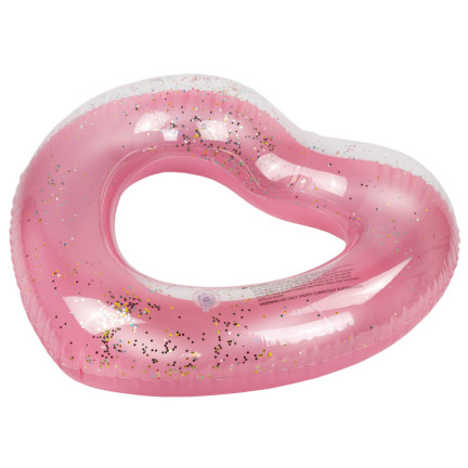TG67359 KOŁO DMUCHANE SERCE RÓŻOWE Z CEKINAMI PŁYWANIA