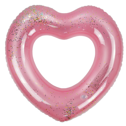 TG67359 KOŁO DMUCHANE SERCE RÓŻOWE Z CEKINAMI PŁYWANIA