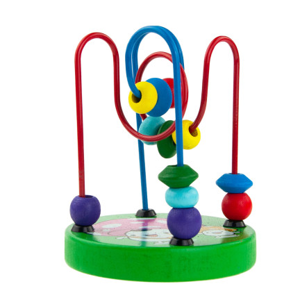 TG67366 PRZEPLATANKA DREWNIANA Z KORALIKAMI MULA LABIRYNT EDUKACYJNY SPIRALA