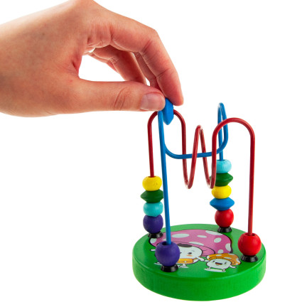 TG67366 PRZEPLATANKA DREWNIANA Z KORALIKAMI MULA LABIRYNT EDUKACYJNY SPIRALA