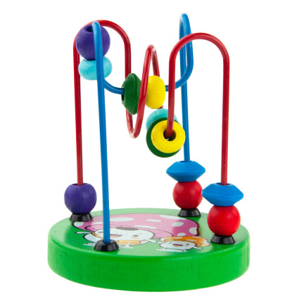 TG67366 PRZEPLATANKA DREWNIANA Z KORALIKAMI MULA LABIRYNT EDUKACYJNY SPIRALA