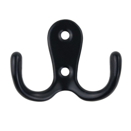 TG67387 WIESZAK NA UBRANIA RĘCZNIKI DO PRZEDPOKOJU HACZYK PODWÓJNY CZARNY METALOWY