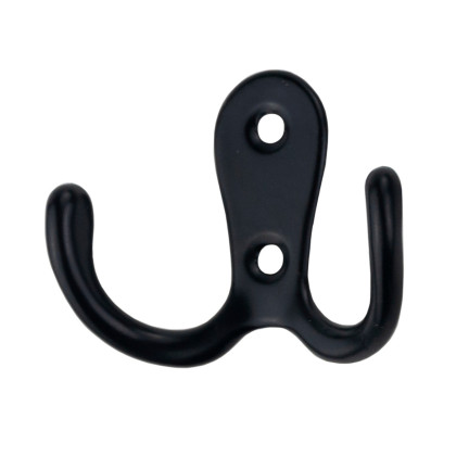 TG67387 WIESZAK NA UBRANIA RĘCZNIKI DO PRZEDPOKOJU HACZYK PODWÓJNY CZARNY METALOWY