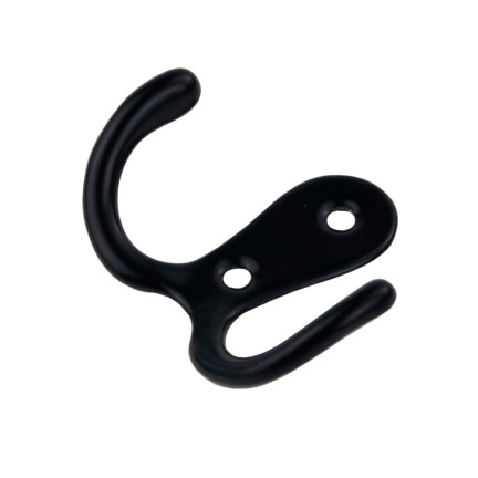 TG67387 WIESZAK NA UBRANIA RĘCZNIKI DO PRZEDPOKOJU HACZYK PODWÓJNY CZARNY METALOWY