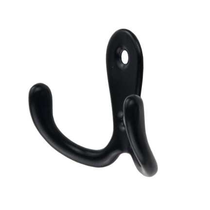 TG67387 WIESZAK NA UBRANIA RĘCZNIKI DO PRZEDPOKOJU HACZYK PODWÓJNY CZARNY METALOWY